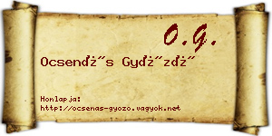 Ocsenás Győző névjegykártya